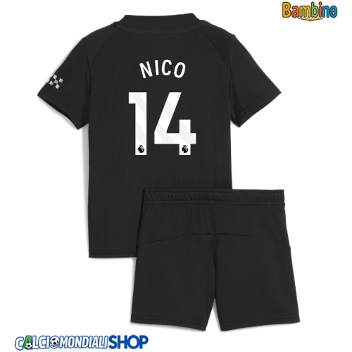 Maglie da calcio Manchester City Nico Gonzalez #14 Seconda Maglia Bambino 2025-26 Manica Corta + Pantaloni corti)